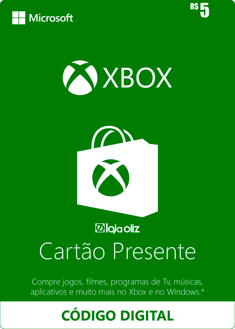 Gift Card Xbox R$5,00