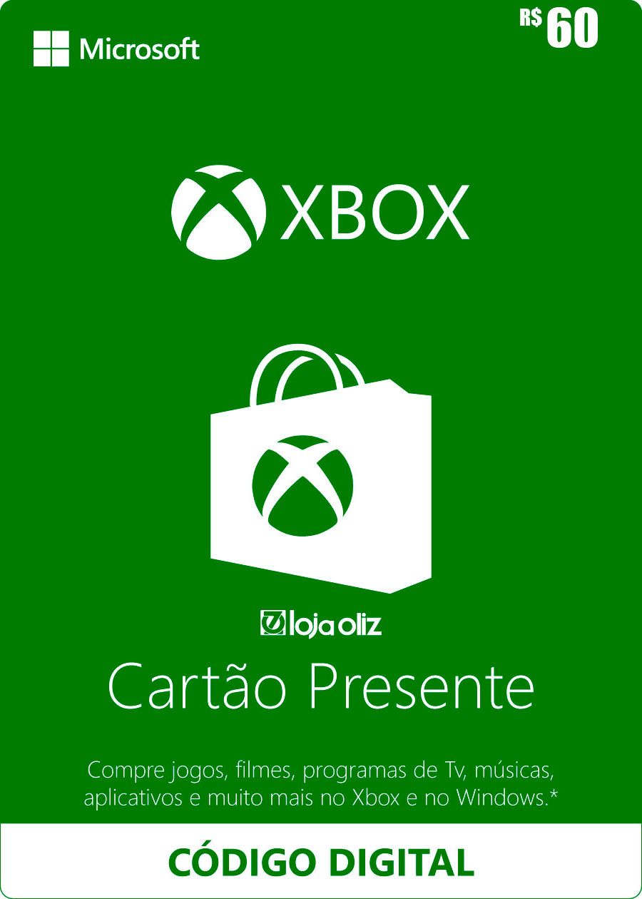 Gift Card Xbox R$60,00