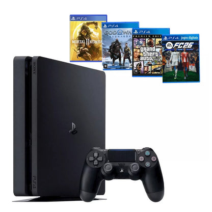 Sony Playstation 4 500gb Ps4 Slim + 4 Jogos