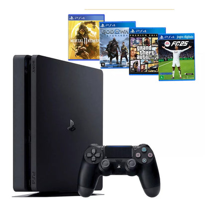 Sony Playstation 4 500gb Ps4 Slim + 4 Jogos