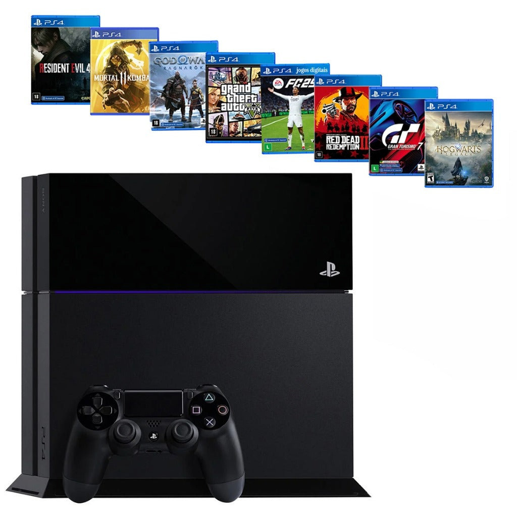 Sony Playstation 4 1000 Gb Ps4 + 8 Jogos